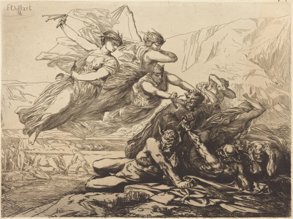 Justice, Vengeance, and Truth by François-Nicolas Chifflart, portfolio, 1825-1901