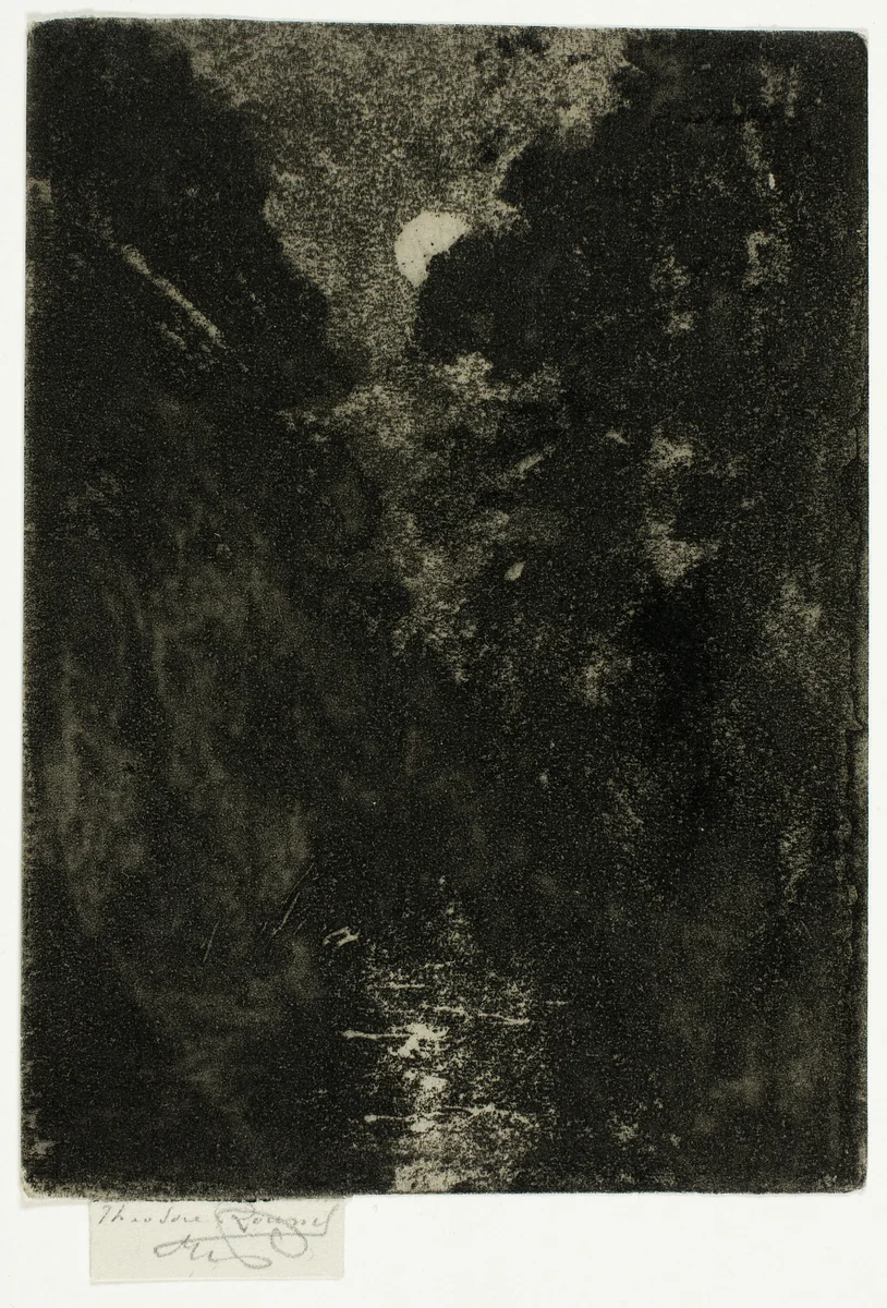 Trees in Moonlight by Theodore Roussel, print, 1890-1900