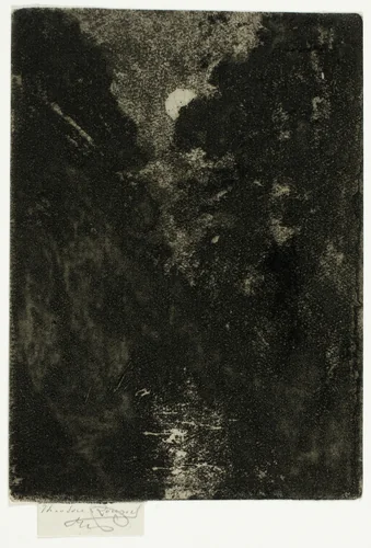 Trees in Moonlight by Theodore Roussel, print, 1890-1900