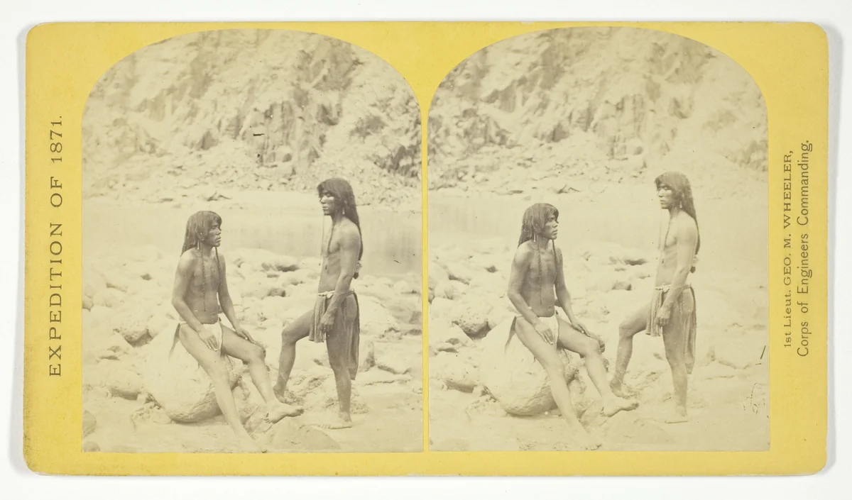 Types of Mojave Indians. This tribe inhabits the region of the lower Colorado, or western Arizona.Physically, they are the finest specimens in all the West, many of the males attaining to the height of 6 feet, No. 5 from the series "Geographical Explorations and Surveys West of the 100th Meridian" by Timothy O'Sullivan, photograph, 1871