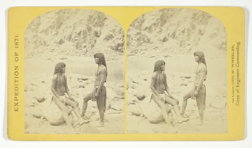 Types of Mojave Indians. This tribe inhabits the region of the lower Colorado, or western Arizona.Physically, they are the finest specimens in all the West, many of the males attaining to the height of 6 feet, No. 5 from the series "Geographical Explorations and Surveys West of the 100th Meridian" by Timothy O'Sullivan, photograph, 1871