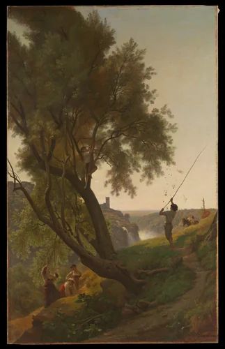 Gathering Olives at Tivoli by François-Louis Français, painting, 1868