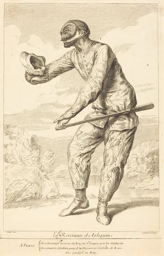 La Révéranse d'Arlequin by François Joullain, Claude Gillot, print, 1730