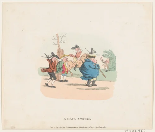 A Hail Storm by Henry William Bunbury, print, 1803