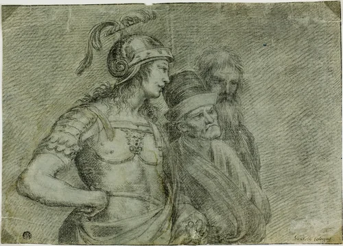 Alcibiades and Two Philosophers by Raffaello Sanzio, drawing, 1700-1799