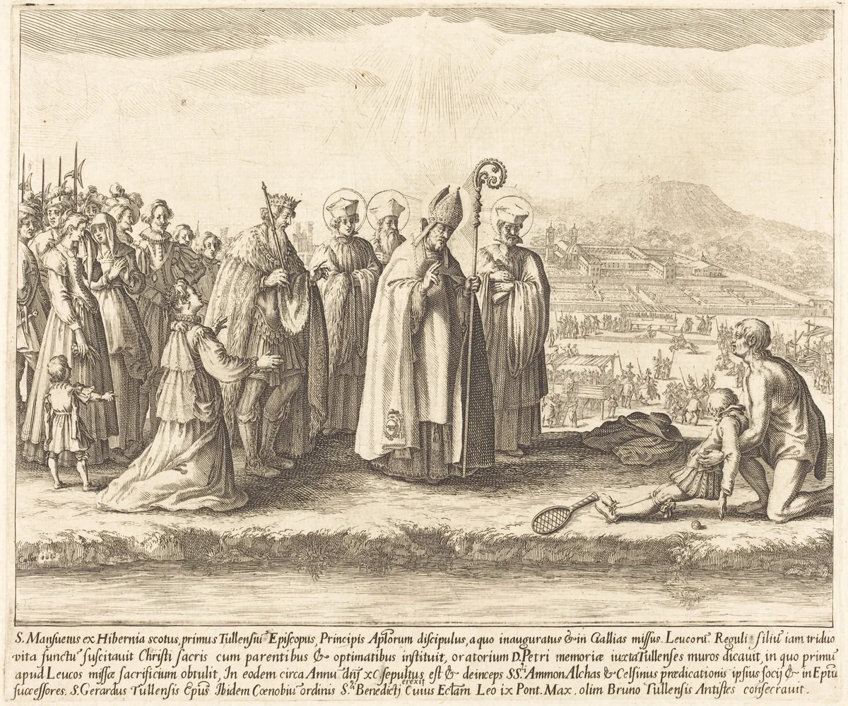 The Miracle of Saint Mansuy by Jacques Callot, print, 1616-1626