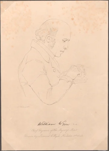 William Wyon, R.A., chief engraver of Her Majesty's Mint by Leonard Charles Wyon, artwork, 1842