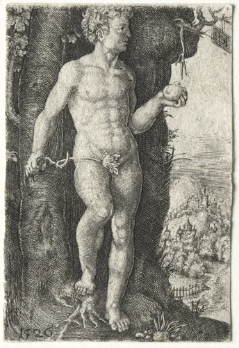Adam by Jacob Binck, print, 1526
