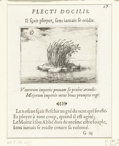 Rietstengels in de wind by Jacques Callot, print, 1621-1635