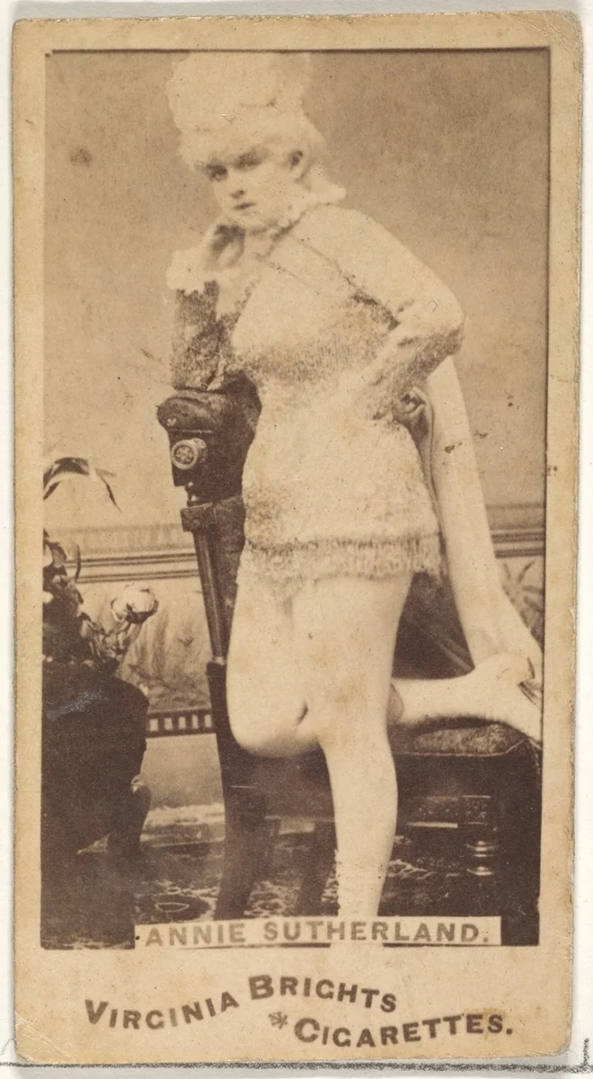 Annie Sutherland, from the Actors and Actresses series (N45, Type 1) for Virginia Brights Cigarettes by Allen & Ginter, photograph, 1885-1891