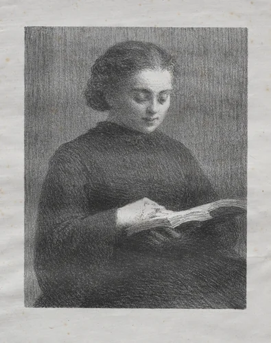 Reading: Portrait of the Artist's Sister by Henri Fantin-Latour, print, 1897