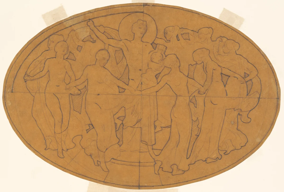 Study for "Apollo and the Muses" by John Singer Sargent, drawing, 1916-1921