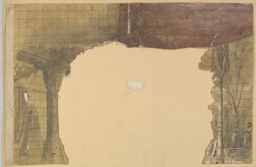Design for a Stage Set by Eugène Cicéri, drawing, 1828-1890