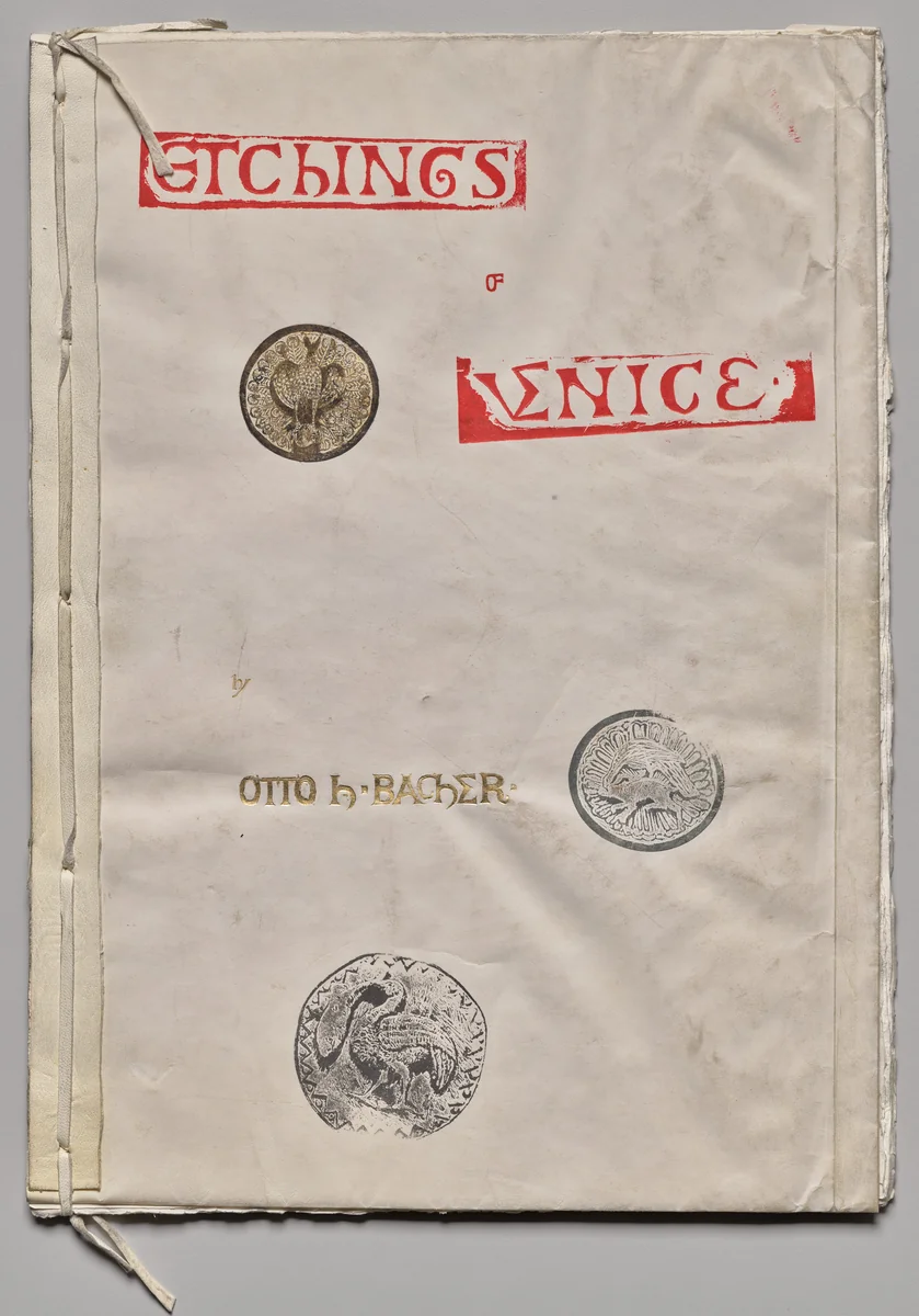 Etchings of Venice: Cover and Title Page by Otto H. Bacher, print, 1882