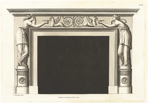 A New Collection of Chimney Pieces, Ornamented to the Style of the Etruscan, Greek and Roman Architecture; Containing Thirty Six Designs suitable to the most Elegant Range of Apartments by George Richardson, volume, 1781