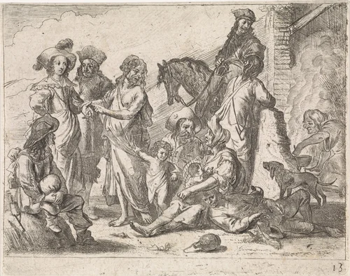 Waarzegster by Cornelis de Wael, print, 1630-1648