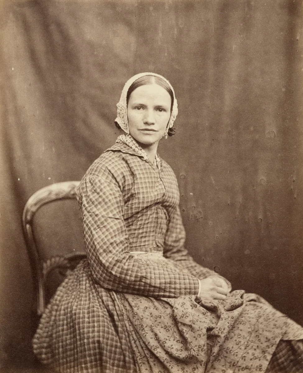 Untitled from the series depicting types of insanity, taken at the Female Department, Surrey County Lunatic Asylum by Hugh W. Diamond, photograph, 1852