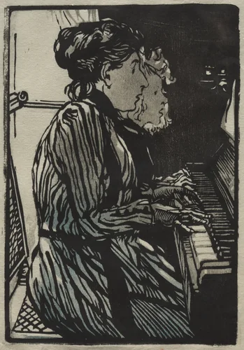 Etude a Quatre Mains by Auguste Louis Lepère, print, 1890
