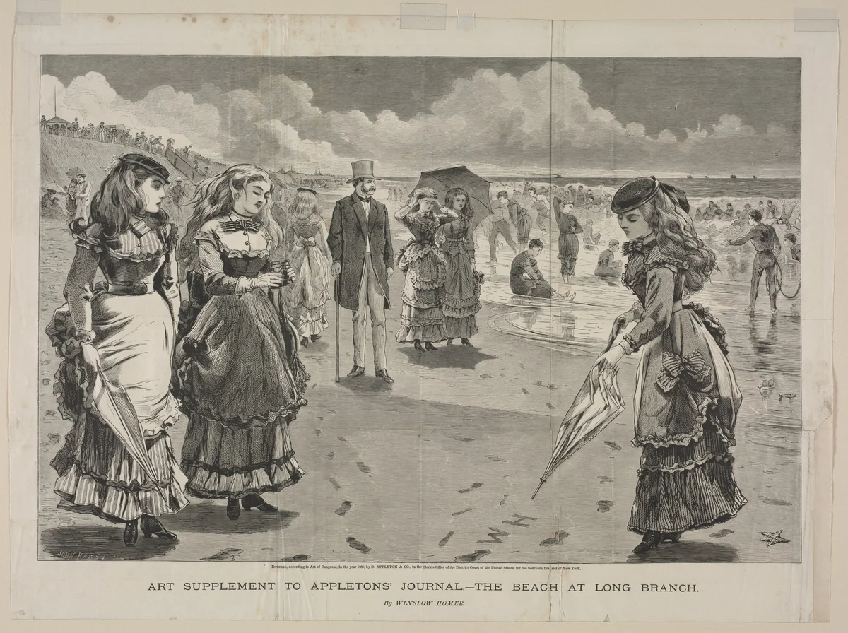 The Beach at Long Branch by Winslow Homer, print, 1869