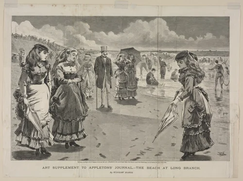 The Beach at Long Branch by Winslow Homer, print, 1869