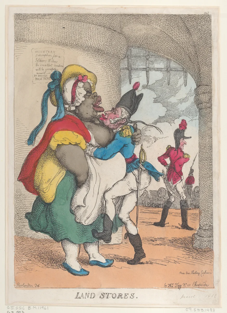 Land Stores by Thomas Rowlandson, print, 1812