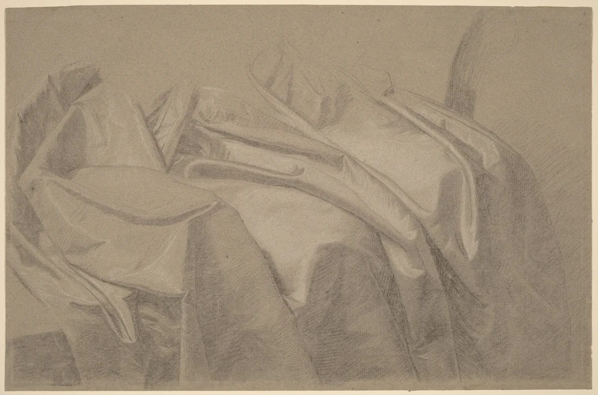 Drapery Study for "Mary and Elizabeth Royall" by John Singleton Copley, drawing, 1758