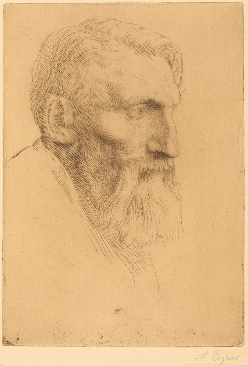Auguste Rodin by Alphonse Legros, print, 1837-1911
