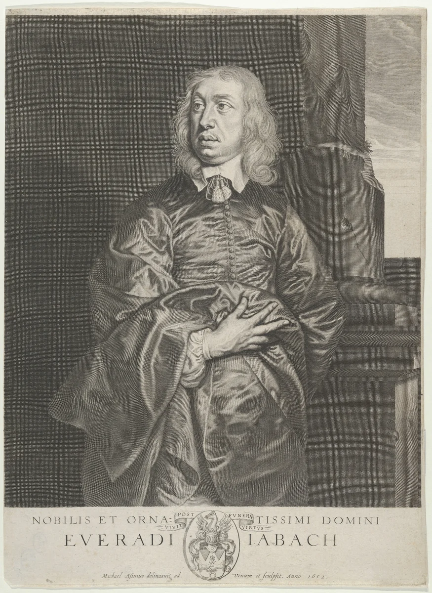 Everhard Jabach, Banquiere à Paris, Amateur des beaux Arts by Michel Lasne, print, 1652