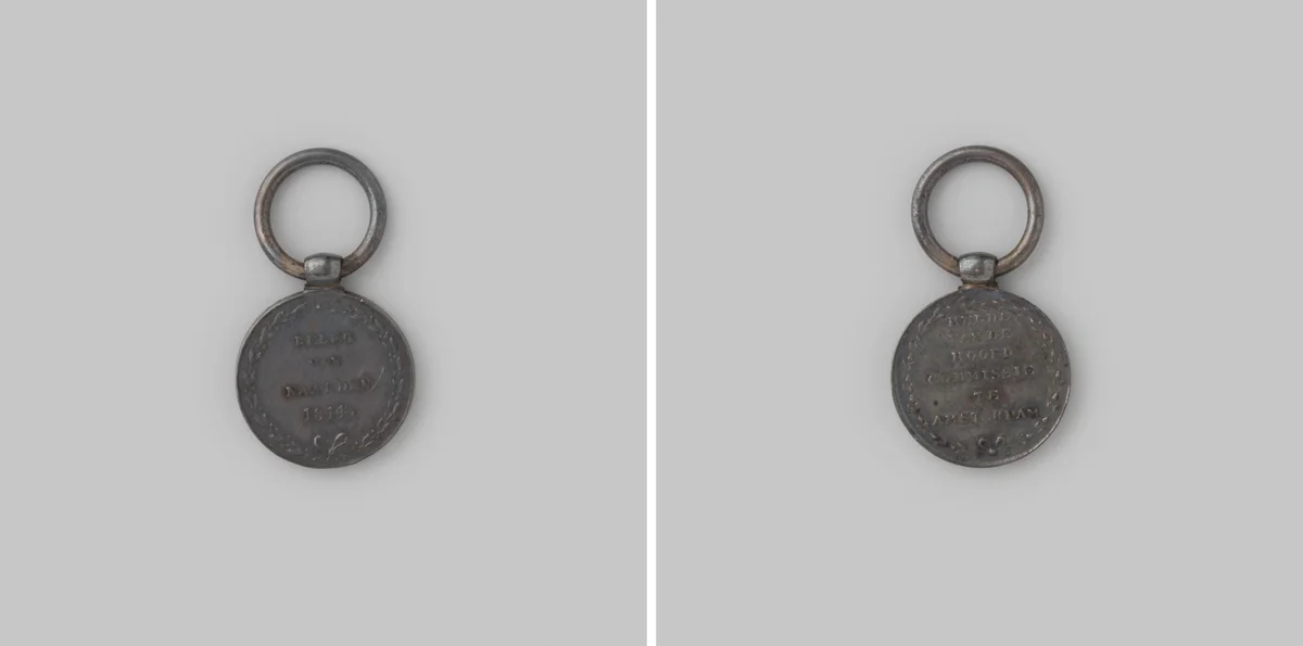 Erepenning voor de schutters bij het beleg van Naarden by Hendrik de Heus, metalwork, 1814-1819