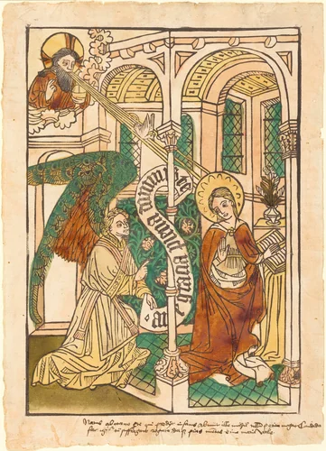 The Annunciation by German 15th Century, print, 1450-1470
