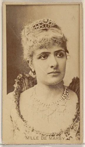 M'lle de Marsy, from the Actors and Actresses series (N45, Type 8) for Virginia Brights Cigarettes by Allen & Ginter, photograph, 1885-1891
