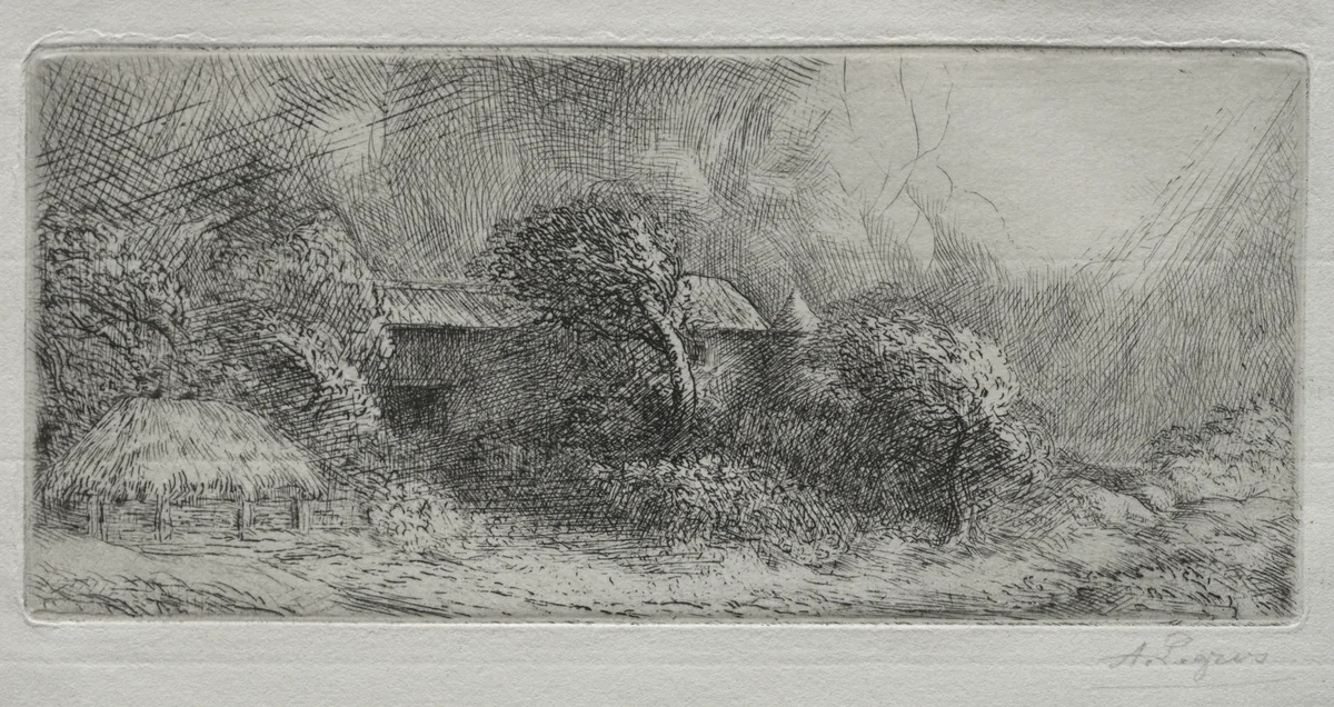 Chailli: effet d'orage by Alphonse Legros, print, 1857-1911
