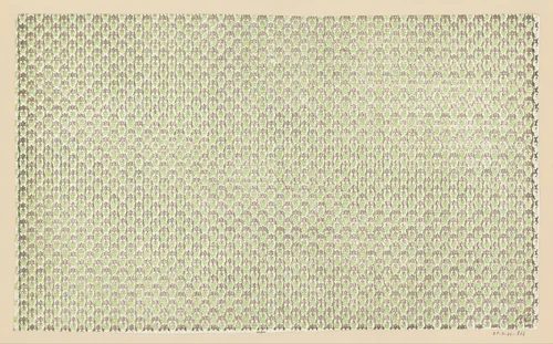 Blad met gegaufreerde verticale golvende banen van horizontale streepjes by anonymous, other, 1800-1900