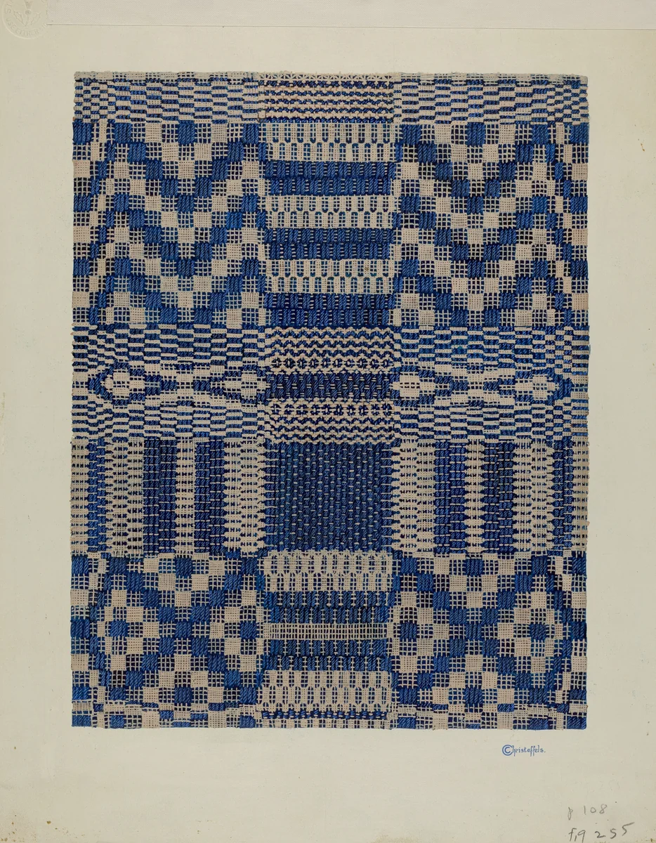 Coverlet by Cornelius Christoffels, index of american design, 1940