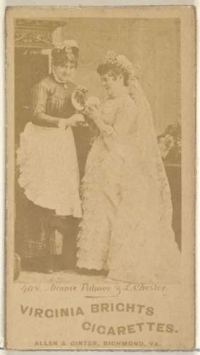 Card 408, Minnie Palmer and L. Chester, from the Actors and Actresses series (N45, Type 1) for Virginia Brights Cigarettes by Allen & Ginter, photograph, 1885-1891