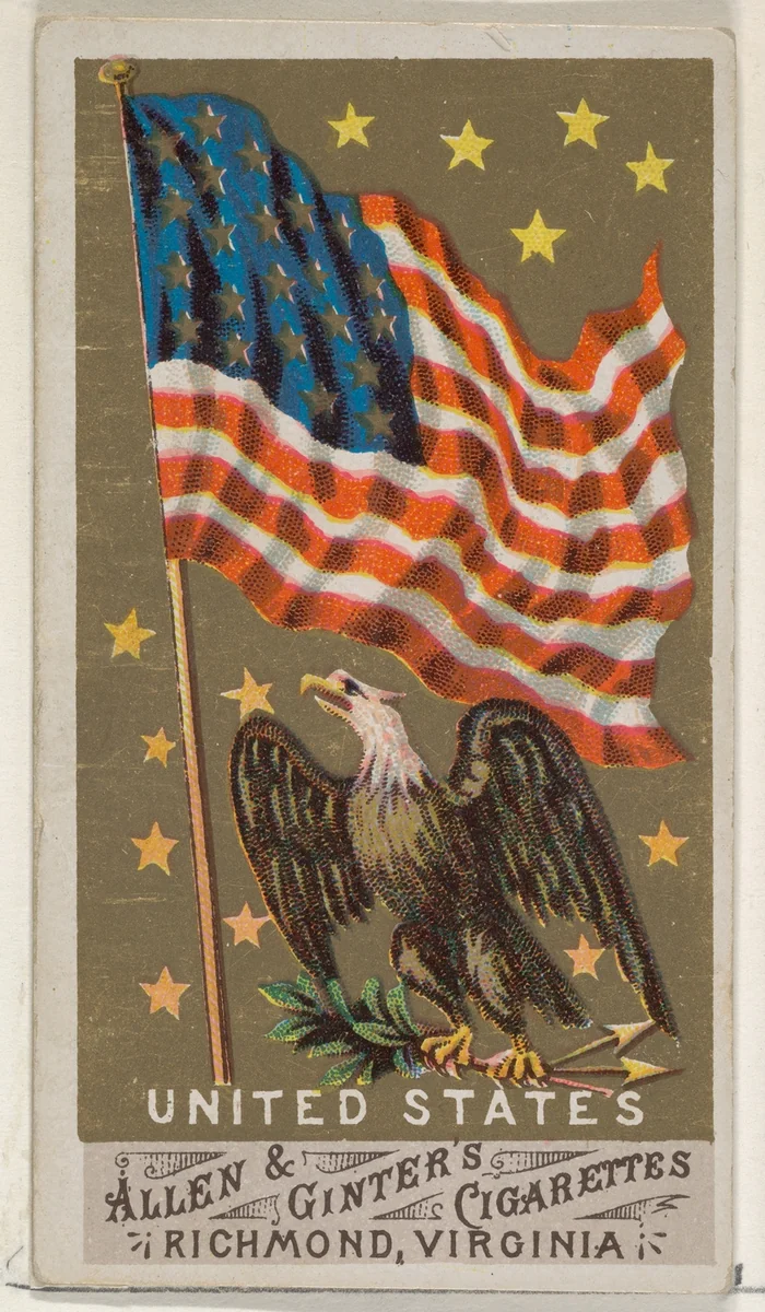 United States, from Flags of All Nations, Series 1 (N9) for Allen & Ginter Cigarettes Brands by Allen & Ginter, print, 1887