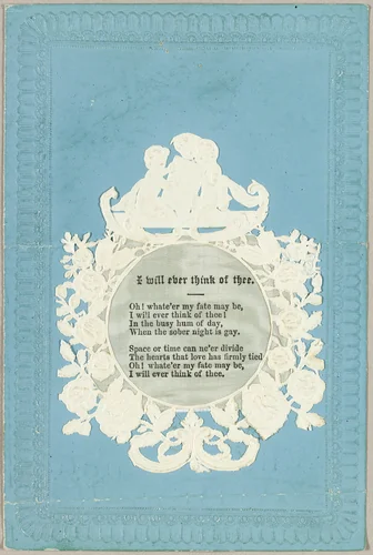 I Will Ever Think of Thee (valentine) by Unknown Artist, other, 1835-1845