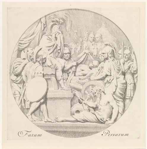 Alexander de Grote rouwt om de dood van koning Darius II van Perzië by Johannes Glauber, print, 1684-1726