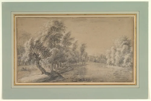 River Landscape by Anthonie Waterloo, drawing, 1620-1690