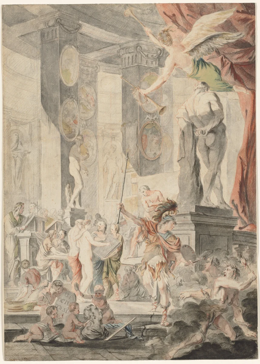 Ut Pictura Poesis by Charles-François Hutin, drawing, 1745-1746