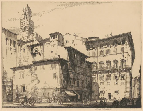 The Municipio, Florence by Francis Sydney Unwin, print, 1914