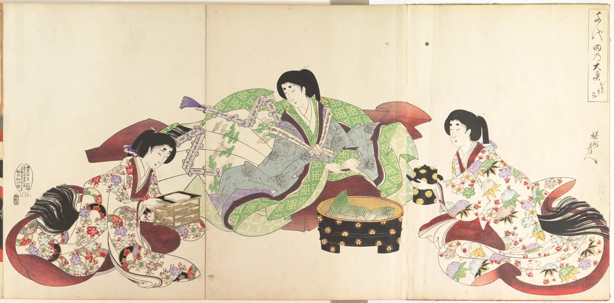 Chiyoda Castle (Album of Women) by Yōshū Chikanobu (楊洲周延), print, 1895