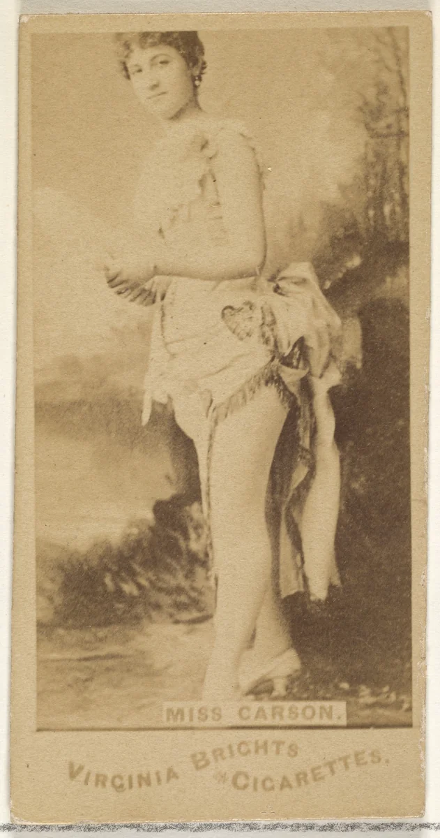 Miss Carson, from the Actors and Actresses series (N45, Type 1) for Virginia Brights Cigarettes by Allen & Ginter, photograph, 1885-1891