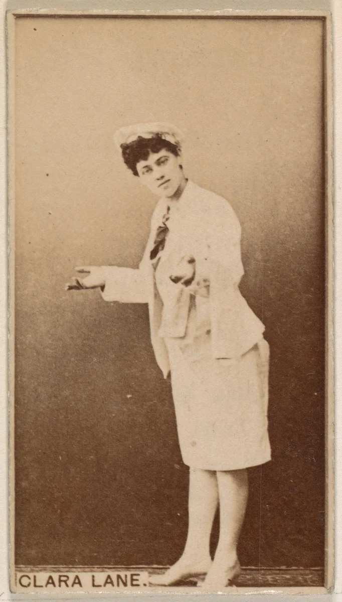 Clara Lane, from the Actresses series (N245) issued by Kinney Brothers to promote Sweet Caporal Cigarettes by Kinney Brothers Tobacco Company, photograph, 1890