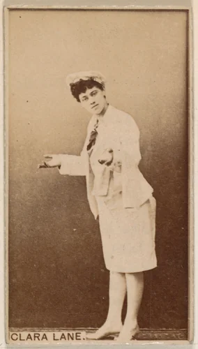 Clara Lane, from the Actresses series (N245) issued by Kinney Brothers to promote Sweet Caporal Cigarettes by Kinney Brothers Tobacco Company, photograph, 1890