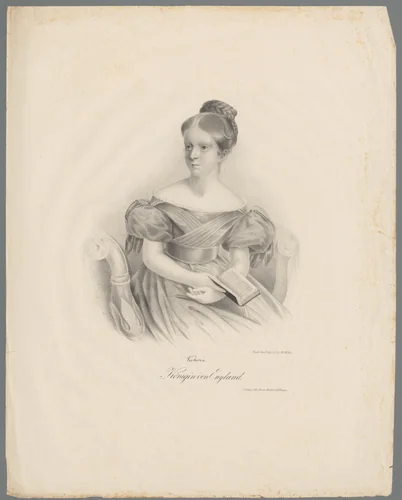 Portret van Victoria (koningin van het Verenigd Koninkrijk en keizerin van India) by Paul Rohrbach, print, 1830-1862