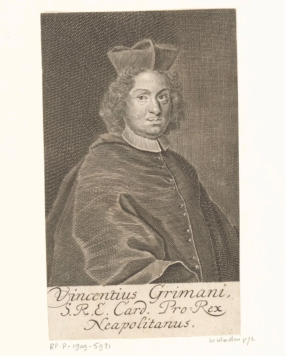 Portret van Vincenzo Grimani by Martin Bernigeroth, print, 1708