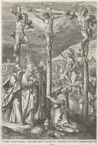 Kruisiging van Christus by Unknown, print, 1574-1637