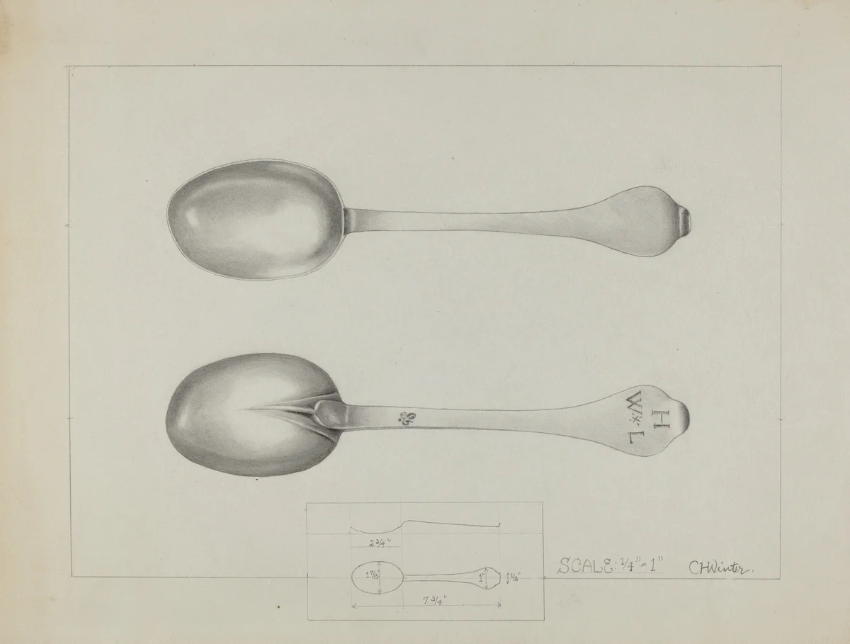 Silver Spoon by Charlotte Winter, index of american design, 1936