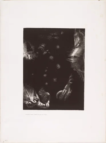 Different Peoples Dwell in the Countries of the Ocean (Des peuples divers habitent les pays de l'océan) from The Temptation of Saint Anthony (La Tentation de Saint-Antoine) by Odilon Redon, print, 1896
